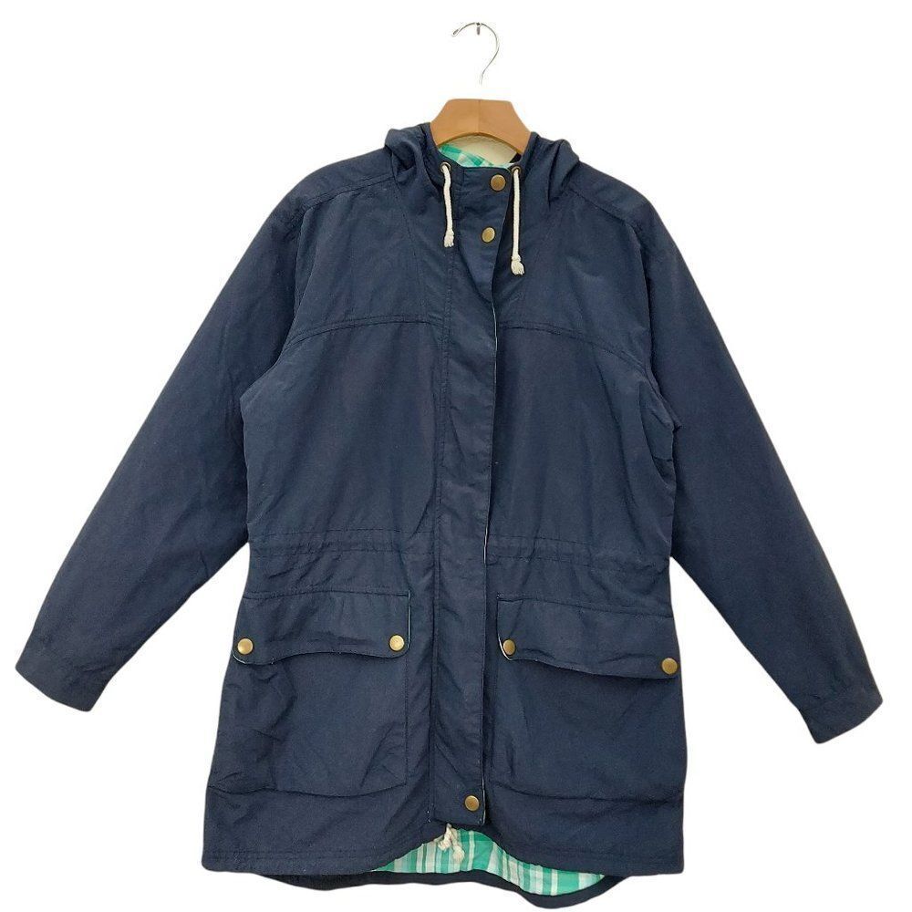 Columbia Jacket Womens Medium Navy PFG Hooded Full Zip Water Repellent Outdoor
